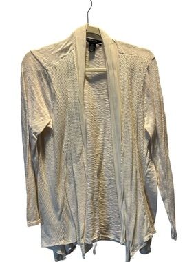 Style & Co. Cream Open-Front Lightweight Cardigan